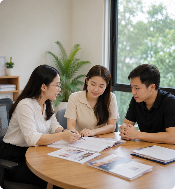 <p>Không chỉ là một trung tâm đào tạo, G2G Career là người bạn đồng hành trên hành trình hiện thực hóa giấc mơ nước Đức. Từ những buổi học tiếng Đức đầu tiên đến ngày đặt chân tới châu Âu, chúng tôi luôn sát cánh cùng học viên trong từng cột mốc quan trọng.</p>
